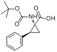 (1R,2S)-N-BOC-1-氨基-2-苯基环丙烷羧酸分子式结构图