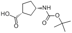 (1R,3S)-N-boc-1-Aminocyclopentane-3-carboxylicacid(e.e.)分子式结构图