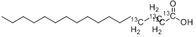 棕榈酸-1,2,3,4-13C4;十六酸-1,2,3,4-13C4分子式结构图