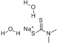 二甲基二硫代氨基甲酸钠二水分子式结构图