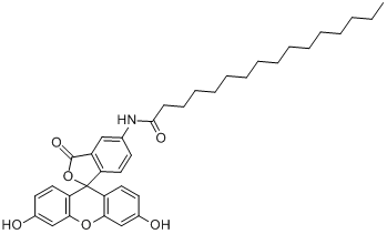 5-(N-十六烷酰)氨基荧光黄分子式结构图