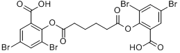 双(3,5-二溴邻羟苄基)己二酸,97分子式结构图