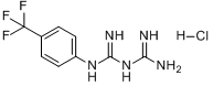 1-[4-(三氟甲基)苯基]缩二胍盐酸盐分子式结构图