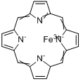 氯(2,3,7,8,12,13,17,18-辛乙基啉)铁(Ⅲ)分子式结构图