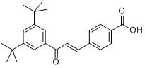 4-[(1E)-3-[3,5-双(1,1-二甲基乙基)苯基]-3-氧-1-丙烯基]苯甲酸分子式结构图