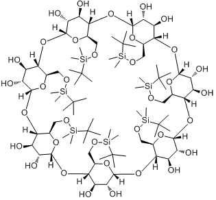 七-6-(二甲基-叔-丁基甲硅烷基)-β-环糊精分子式结构图