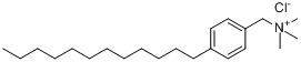 N,N,N-三甲基-4-十二烷基苯甲基氯化铵英文名称：Benzenemethanaminium,4-dodecyl-N,N,N-trimethyl-,chlorid分子式结构图