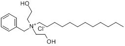 N-十二烷基-N,N-双(2-羟基乙基)苯甲基氯化铵分子式结构图