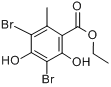 2,4-二羟基-3,5-二溴-6-甲基苯甲酸乙酯分子式结构图