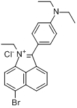 6-溴-2-[4-(二乙氨基)苯基]-1-乙基苯并[C,D]氯化吲哚翁盐分子式结构图