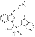 3-[1-[3-(二甲氨基)丙基]1H-吲哚-3-基]-4-(吲哚-3-基)1H-吡咯-2,5二酮分子式结构图