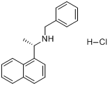 (S)-N-苯甲基-1-(1-萘基)乙基胺盐酸盐分子式结构图