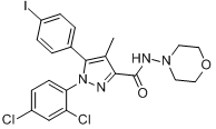 1-(2,4-二氯苯)-5-(4-碘苯基)-4-甲基-N-4-吗啉基-1H-吡唑-3-甲酰胺分子式结构图