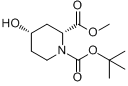 (2R,4S)-N-BOC-4-羟基哌啶-2-甲酸甲酯分子式结构图