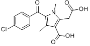 3-羧基-5-(4-氯苯甲酰基)-1,4-二甲基吡咯-2-乙酸分子式结构图