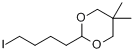 2-(4-碘丁基)-5,5-二甲基-1,3-二噁烷; 2-(4-碘丁基)-5,5-二甲基-1,3-二恶烷分子式结构图