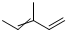 3-甲基-1,3-戊二烯;3-甲基-1，3-戊二烯;分子式结构图