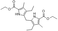 5,5-亚甲基双(4-乙基-3-甲基-2-吡咯羧酸二乙酯)分子式结构图