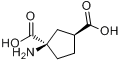 (1R,3R)-1-氨基环戊烷-1,3-二羧酸分子式结构图