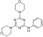 2-苯胺基-4,6-双(呀啉代)-1,3,5-三嗪分子式结构图