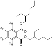 邻苯二甲酸双(2-乙基己基)酯;氘代邻苯二甲酸二(2-乙基己基)酯分子式结构图