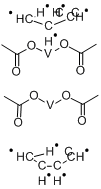 四(乙酸根)二(环戊基)二钒(III);四(乙酸根)二(环戊基)二钒(III)分子式结构图