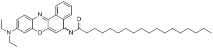 3-十八烷酰亚氨基-7-(二乙胺基)-1,2-苯并吩噁嗪分子式结构图