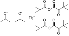 二(异丙基氧)双(2,2,6,6-四甲基-3,5-癸烷)钛;二异丙氧基双(2,2,6,6-四甲基-3,5-庚二酸钛分子式结构图