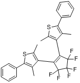 1,2-二(2,4-二甲基-5-苯基-3-噻吩)-3,3,4,4,5,5-六氟-1-环戊烯分子式结构图