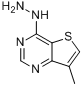 7-Methylthieno[3,2-d]pyrimidin-4-hydrazine分子式结构图