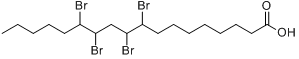 9,10,12,13-四溴硬脂酸;9,10,12,13-四溴十八酸;分子式结构图