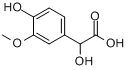 4-羟基-3-甲氧基-DL-扁桃酸;4羟基-3-甲氧基扁桃酸;4-羟基-3-甲氧基苦杏仁酸分子式结构图