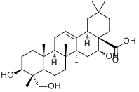 儿茶酚; (3b,4a,16a)-3,16,23-三羟基齐墩果烷-12-烯-28-酸分子式结构图