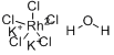 四硝基钯(II)酸钾;五氯铑(III)酸钾水合物分子式结构图