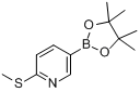 6-(甲硫基)吡啶-3-硼酸频哪醇酯;2-甲硫烷基-5-(4,4,5,5-四甲基-[1,3,2]-二氧硼戊环-2-基)吡啶分子式结构图