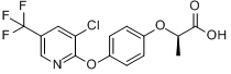 高效氟吡甲禾灵; (R)-2-[4-(3-氯-5-三氟甲基-2-吡啶氧基)苯氧基]丙酸分子式结构图