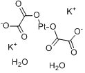 二(氧醛酸根)铂(II)酸钾二水合物分子式结构图