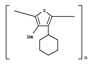 聚(3-环己基-4-甲基噻吩-2,5-二基)分子式结构图