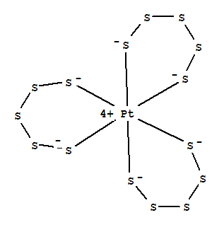 三(五硫羟基)铂(IV)酸铵分子式结构图