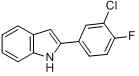 2-(3-氯-4-氟苯基)吲哚;2-(3-氯-4-氟苯基)吲哚,98%分子式结构图