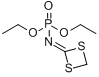 O,O-二乙基-N-(1,3-二噻丁环-2-亚基磷酰胺)分子式结构图