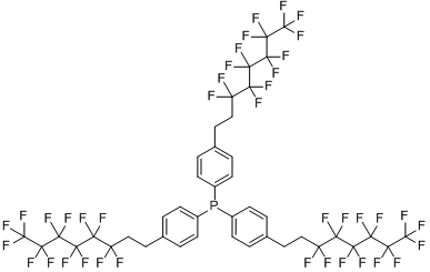 三[4-(3,3,4,4,5,5,6,6,7,7,8,8,8-十氟辛基)苯基]磷化氢分子式结构图