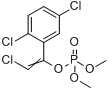 甲基杀螟威;虫畏磷；甲基毒虫畏；SD8280；SKI-13；O，O-二甲基-1-(2，5－二氯苯基)-2-氯-乙烯基磷酸酯分子式结构图