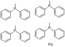 四(甲基苯基膦)钯分子式结构图