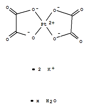 二(草酸)铂(II)酸钾二水合物分子式结构图