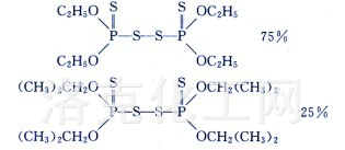 四硫特普;蚜螨特；双(二乙基硫代膦酰基)二硫化物与双(二异丙基硫代膦酰基)二硫化物的混合物分子式结构图