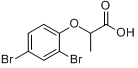 2-(2ˊ,4ˊ-二溴苯氧基)丙酸;2-(2ˊ,4ˊ-二溴苯氧基)丙酸;α-(2,4-二溴苯氧基)丙酸分子式结构图