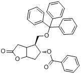 (-)-3-羰基-6-β -三苯甲基氧-7-α -苯甲酰氧-2-氧杂双环[ 3.3.0 ]辛烷分子式结构图