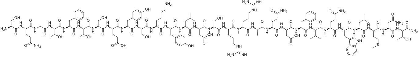 [des-His1, Glu9]-胰高血糖素酰胺分子式结构图