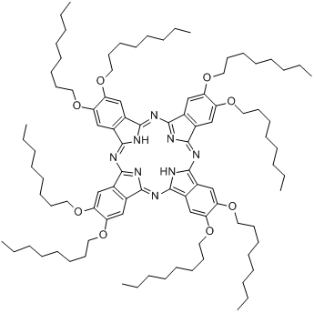 2,3,9,10,16,17,23,24-八(辛氧基)-29H,31H-酞菁分子式结构图